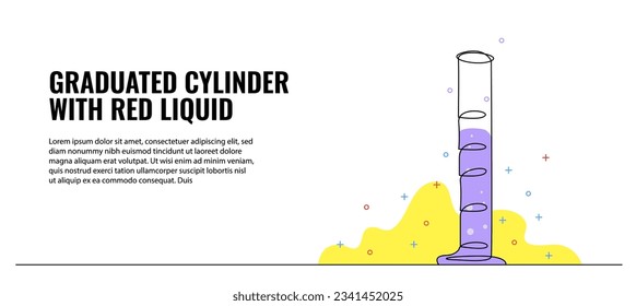 Vector illustration of a glass tubes of chemical lab equipment. Modern flat in continuous line style.