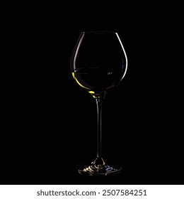 vector illustration of a glass of vine on a black background beverage drink