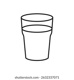 Vector illustration of a glass of water on a white background