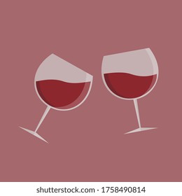 Vektorgrafik mit Glas Wein