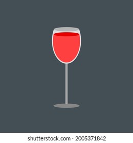 Ilustración vectorial del vaso de vino.
