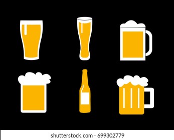 vector illustration of a glasses of beer