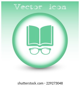 Vector illustration glasses with a book