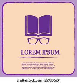 Vector illustration glasses with a book 