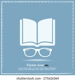 Vector illustration glasses with a book Vector.