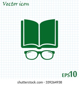 Vector illustration glasses with a book Vector illustration 