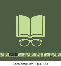 Vector illustration glasses with a book 