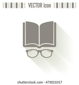 Vector illustration glasses with a book Vector illustration 