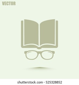 Vector illustration glasses with a book