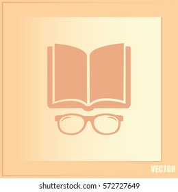 Vector illustration glasses with a book