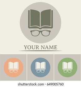 Vector illustration glasses with a book