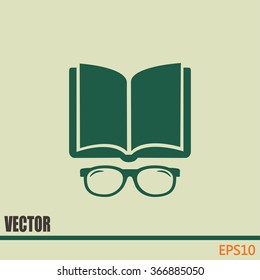 Vector illustration glasses with a bookVector illustration 