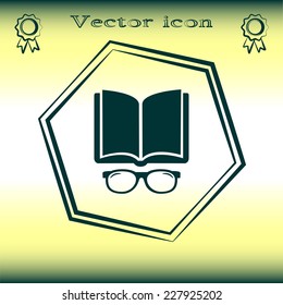 Vector illustration glasses with a bookVector illustration glass