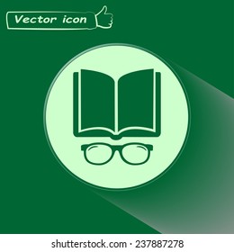 Vector illustration glasses with a bookVector illustration glass