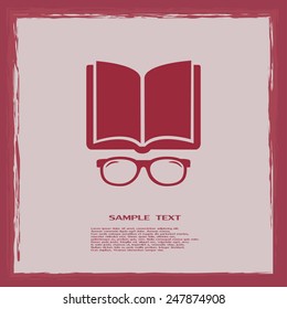 Vector illustration glasses with a bookVector illustration glass