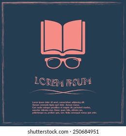 Vector illustration glasses with a bookVector illustration glass