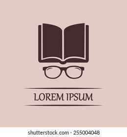Vector illustration glasses with a bookVector illustration glass