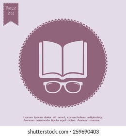 Vector illustration glasses with a bookVector illustration glass