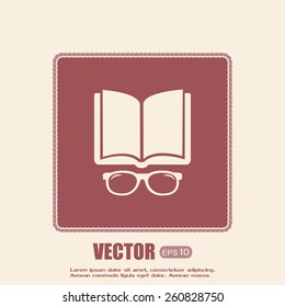 Vector illustration glasses with a bookVector illustration glass