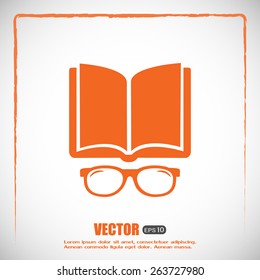 Vector illustration glasses with a bookVector illustration glass