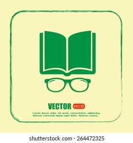 Vector illustration glasses with a bookVector illustration glass
