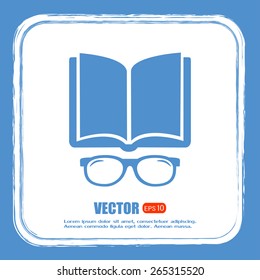 Vector illustration glasses with a bookVector illustration glass