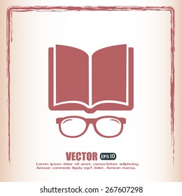 Vector illustration glasses with a bookVector illustration glass