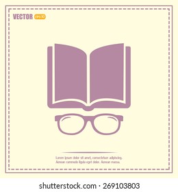 Vector illustration glasses with a bookVector illustration glass