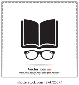 Vector illustration glasses with a bookVector illustration glass