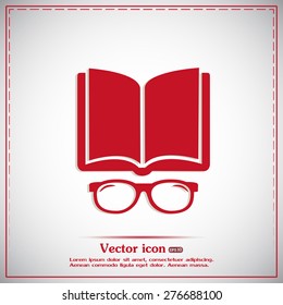 Vector illustration glasses with a bookVector illustration glass