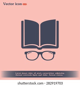 Vector illustration glasses with a bookVector illustration glass