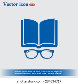 Vector illustration glasses with a bookVector illustration glass