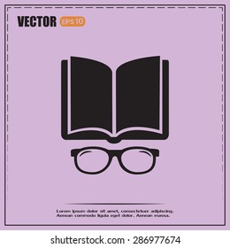 Vector illustration glasses with a bookVector illustration glass