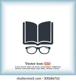 Vector illustration glasses with a bookVector illustration glass