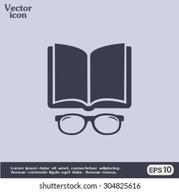 Vector illustration glasses with a bookVector illustration glass