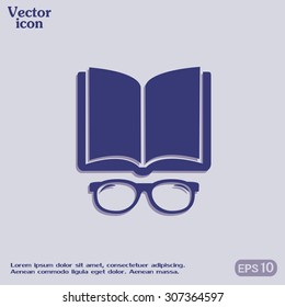 Vector illustration glasses with a bookVector illustration glass