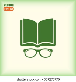 Vector illustration glasses with a bookVector illustration glass