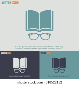 Vector illustration glasses with a bookVector illustration glass