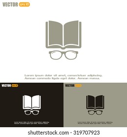 Vector illustration glasses with a bookVector illustration glass