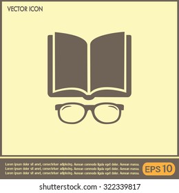 Vector illustration glasses with a bookVector illustration glass