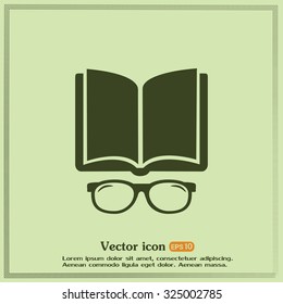 Vector illustration glasses with a bookVector illustration glass