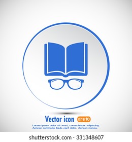 Vector illustration glasses with a bookVector illustration glass