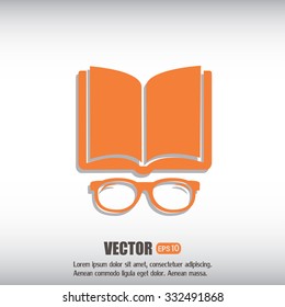 Vector illustration glasses with a bookVector illustration glass