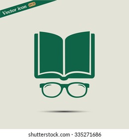 Vector illustration glasses with a bookVector illustration glass