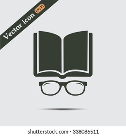 Vector illustration glasses with a bookVector illustration glass