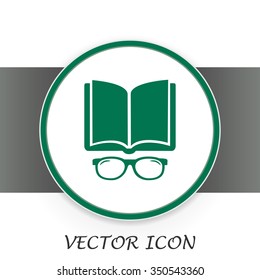 Vector illustration glasses with a bookVector illustration glass
