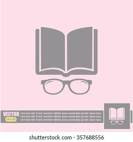 Vector illustration glasses with a bookVector illustration glass