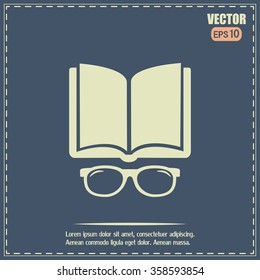 Vector illustration glasses with a bookVector illustration glass