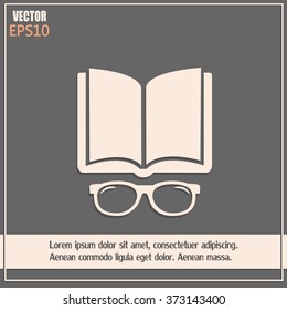 Vector illustration glasses with a bookVector illustration glass