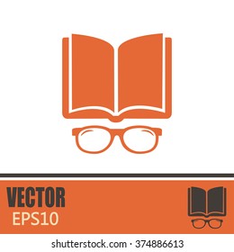 Vector illustration glasses with a bookVector illustration glass